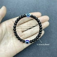 thumbnail image 3 of Black Tourmaline Eye Bracelet for Protection, Stretch Beaded Bracelet for Men & Women, Negative Energy Protection Jewelry, Handmade Gift for Birthday, Anniversary, Christmas, 3 of 5