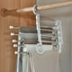 thumbnail image 3 of Perchas de acero inoxidable de pantalones inicio rack de almacenamiento de pantalones retráctiles de pantalones plegables multifuncionales, 3 of 5
