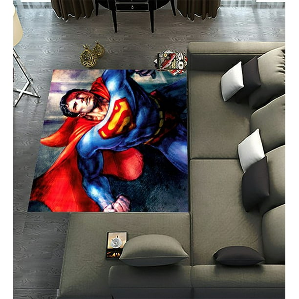 DEYOU Superman Comfort Area Rugs 3 x 4ft Floor Carpet Mat for Living