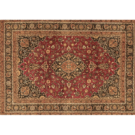 Ahgly Company Indoor Rectangle Medallion Brown Traditional Area Rugs, 8' x 10'