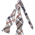 thumbnail image 5 of HISDERN Plaid Striped Bow Tie and Suspenders for Men Wedding Suspenders Bowtie Set Khaki White, 5 of 8