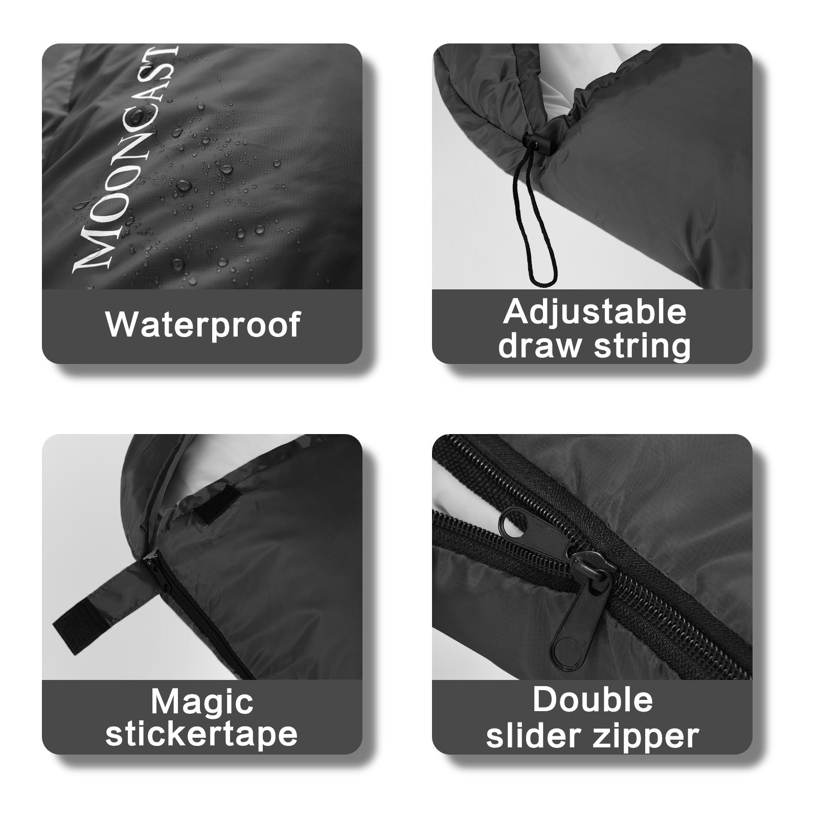 MOONCAST 0 ºC Sleeping Bags, Compression Sack Portable and Lightweight for Camping, Dark Gray - image 2 of 6