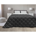 thumbnail image 1 of Minimalist Down Alternative Comforter, Futuristic Geometric Hexagons Forming Chevron Zigzags with Polygons Triangles, Microfiber Quilt for All Season, 5 Sizes, Grey White, by Ambesonne, 1 of 3