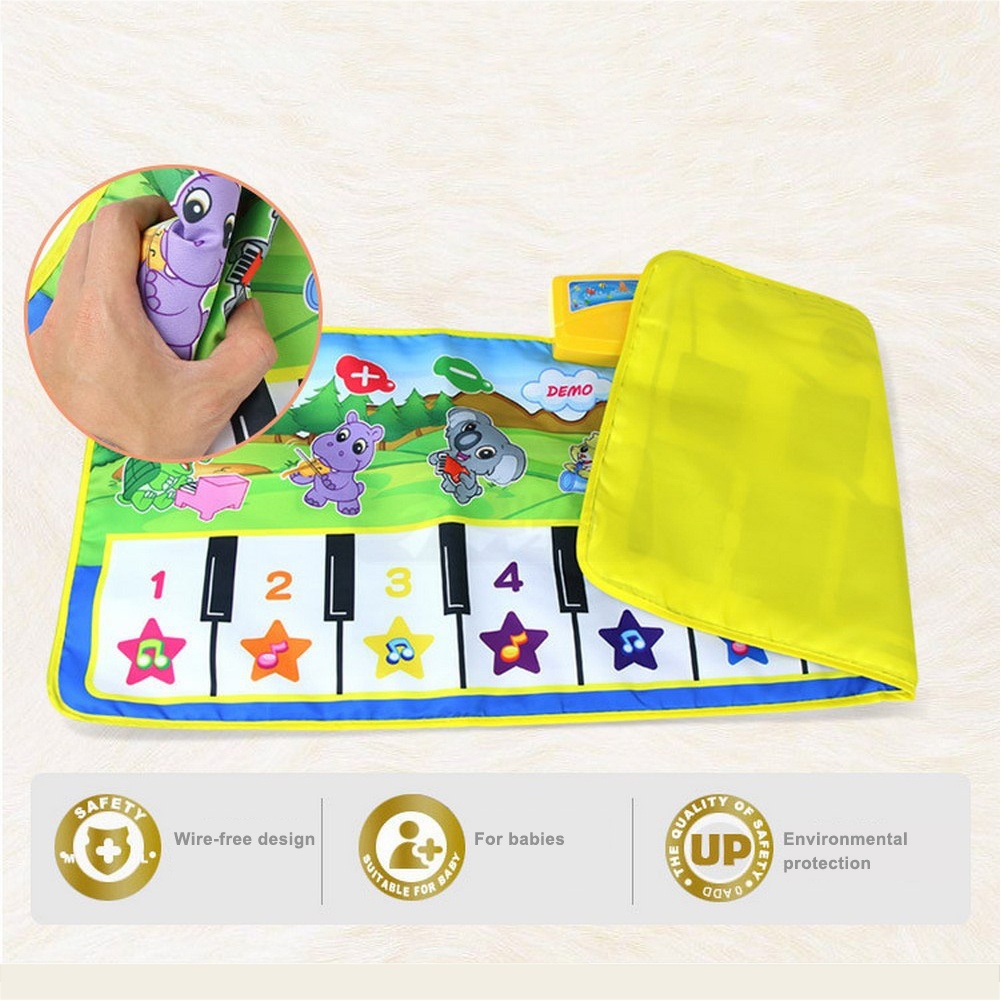 Toddler Musical Piano Mat AntiSlip & Foldable Mat Musical Blanket