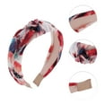 thumbnail image 3 of Unique Bargains 1 Pc Exquisite Printed Crumpled Knot Headband Wine Red, 3 of 6