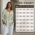 thumbnail image 7 of Xoenoiee Coral Print Linen Button Down Shirt for Women 3/4 Sleeve V Neck Blouses Casual Summer Loose Fit Cotton Gauze Blouses, Size 3XL, 7 of 7