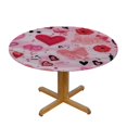 thumbnail image 3 of Patifu Hearts Theme Round Tablecloth, Stain-Resistant and Washable, Ideal for Indoor and Outdoor Dining, 100% Polyester Full Width Single-Sided Printing, Table Cover - Various Sizes Available 46"-50, 3 of 8