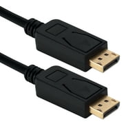 Angle View: QVS 6ft DisplayPort Digital A/V UltraHD 4K Black Cable with Latches