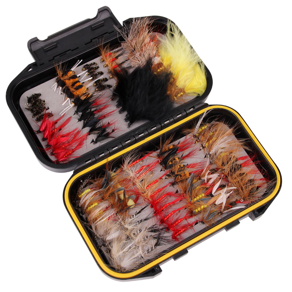 40pcs Fly Fishing Flies Kits,Fly Fishing Lure Artificial Bait Fly Lures Insect Lures with Hook Dry Flies Kit Insect Lures Hooks Fishing Accessory 