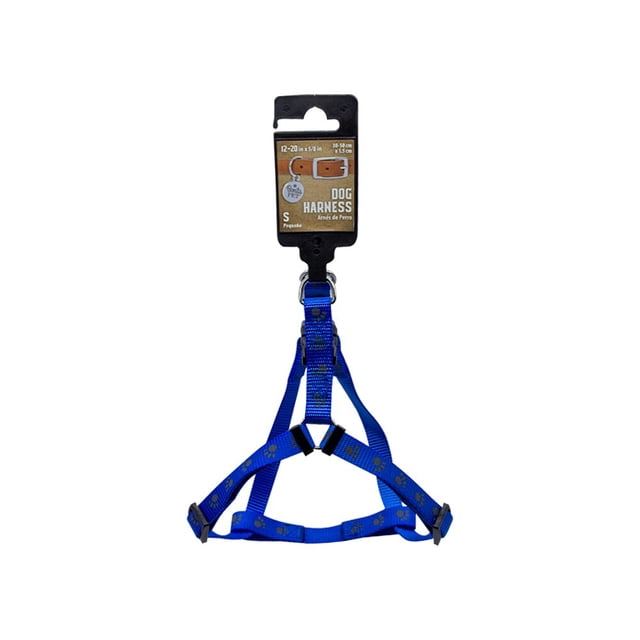 Arnés Para Perro Importadora La Merced Azul Estampado De Huellitas Talla Chica Ergonómico Altamente Resistente