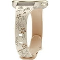 thumbnail image 1 of wonima44 20mm Floral Engraved Watch Band Compatible with Garmin Vivoactive 6/Vivoactive 5/3/3 Music/Forerunner 570 42mm/165/55/245/645 Music, Soft Slim Silicone Cute Embossed Strap for Venu Sq 2/Venu, 1 of 1