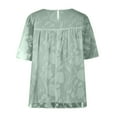 thumbnail image 5 of USSUMA Summer Tops for Women Trendy Flowy Loose Comfy Flare 3/4 Sleeve Dressy Shirts Blouses Crewneck Women's Tops Summer 2022 Floral Lace Casual Tshirts Tunic Plus, 5 of 6