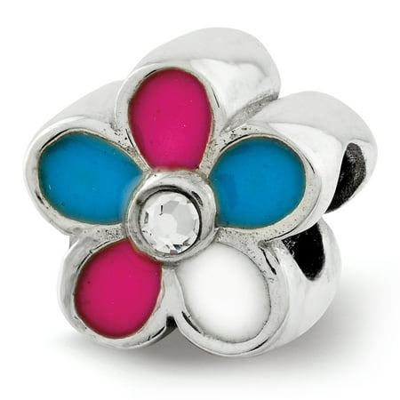 Enamel Sterling Silver Flower Beads - Sterling Silver Reflections Kids Enameled Flower Bead