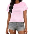 thumbnail image 2 of Short Sleeve for Women Crew Neck Trendy Summer Tops Travel Business Casual Spring Outfits Basic Tees For Women, 2 of 6