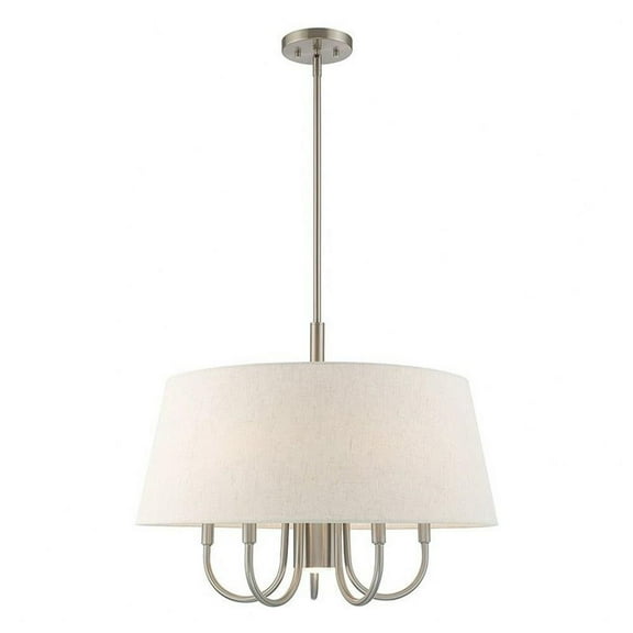 Traditional Farmhouse Five Light Chandelier-Brushed Nickel Finish Bailey Street Home 218-Bel-3110235