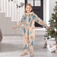 thumbnail image 6 of Soft Big Kids Onesie Pajamas Cozy Loose-Fit Jumpsuits for kids with Pockets for Christmas Lounge & Play Blue Flowers and Pink Leaves, 6 of 8