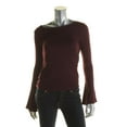 thumbnail image 2 of Chelsea Sky Womens Ribbed Pullover Blouse, Purple, Medium, 2 of 2