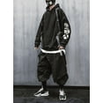 thumbnail image 4 of Niepce Inc Japanese Streetwear Kanji Black Men's Cyberpunk Techwear Hoodie, 4 of 8