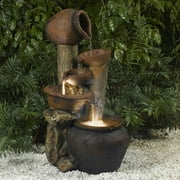 Jeco Inc. Resin/Fiberglass Pentole Pot Fountain with Light