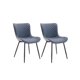 thumbnail image 3 of Set of 2 forrado dining sillas mid-century moderno armless kitchen sillas con faux leather back y metal legs ideal para para dining room dormitorio reception waiting room, 3 of 7