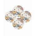 thumbnail image 7 of 15 Inch Round Placemats Set of 4, Fall Pumpkins Orange Blue Non Slip Heat Insulation PP Table Mats, Thanksgiving Botanical Retro Washable Place Mats for Kitchen Dining Party Table Decor, 7 of 7