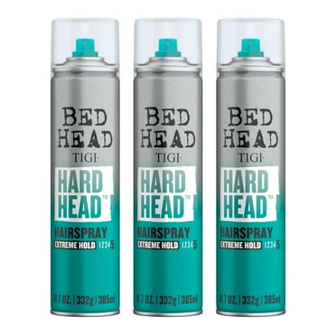 TIGI Bed Head Hard Head Hairspray for Extra Strong Hold - For All Hair Types - With Instant Dry & Natural Shine - Use on Dry Hair - Premium Hair Care Products for Women & Men - 11.7 oz (3 Pack)