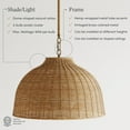 thumbnail image 3 of Nathan James Augustine Modern Farmhouse Rattan Pendant Light, Rattan Chandelier Pendant Lamp Shade for Kitchen or Living Room, 3 of 3
