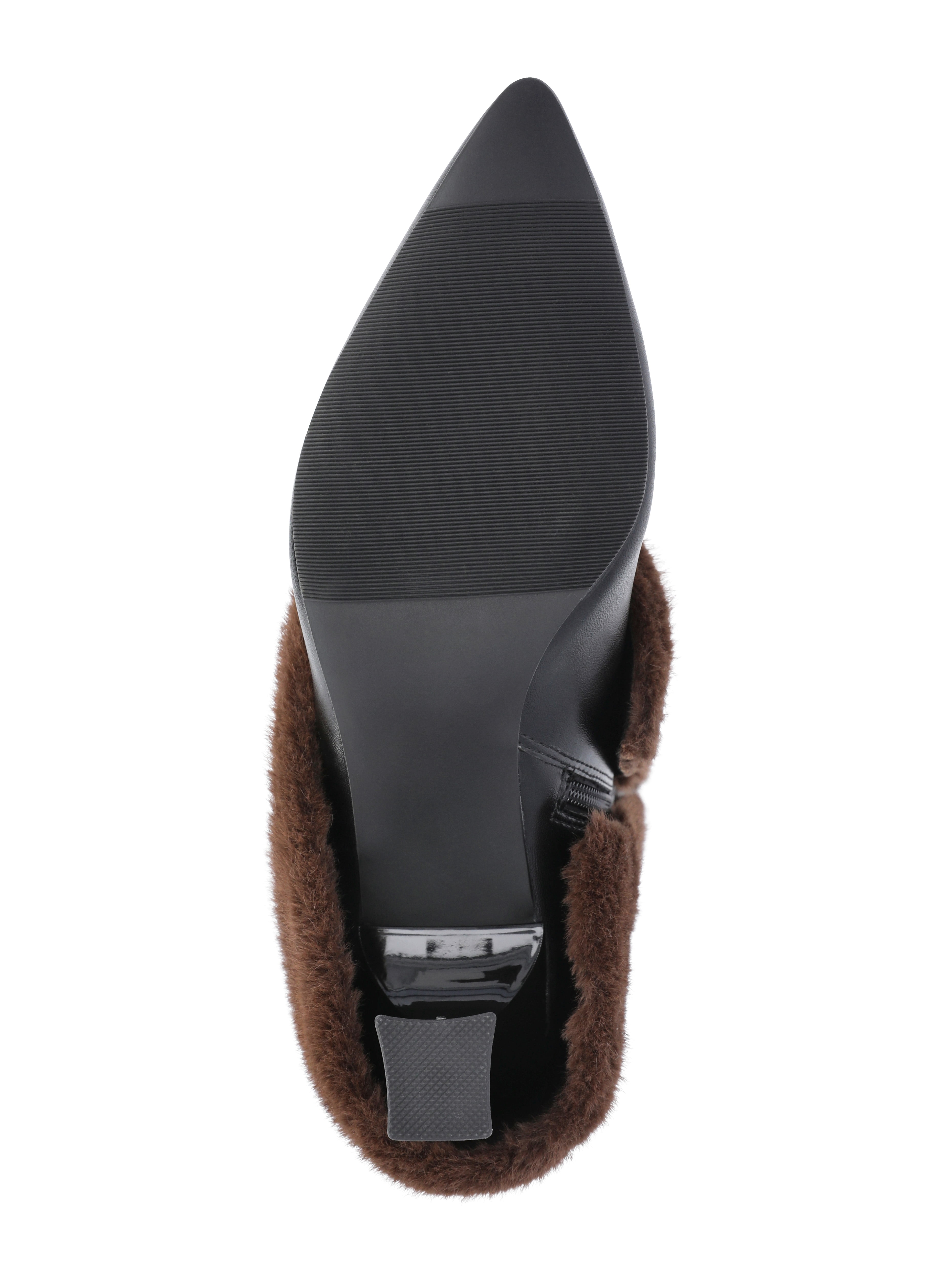 No Boundaries Women's Heeled Faux Fur Cuff Boots