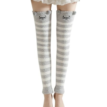 

Soft Socks For Women Thermal Knee Pads For Females Coral Socks Stripe Socks Colorful Lightweight Socks Casual Socks Winter Socks Funny Socks