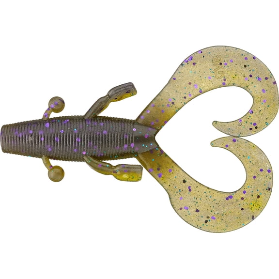 Yamamoto 136-07-953 Cowboy Creature Bait, 4", 7pk, Smoke, w/Purple - 136-07-953