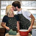 thumbnail image 5 of Leaf Black Couple Apron with Pocket Extra Long Aprons Waterproof Bib Aprons for Birthday Gifts for Dad Step Cooking Aprons for Kitchen Cool BBQ Grilling (Set Of 2), 5 of 7