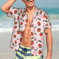 thumbnail image 5 of Picia Floral Strawberr Gentle Cotton Regular Fit Short Sleeve Casual Hawaiian Shirt for Men-Large, 5 of 9