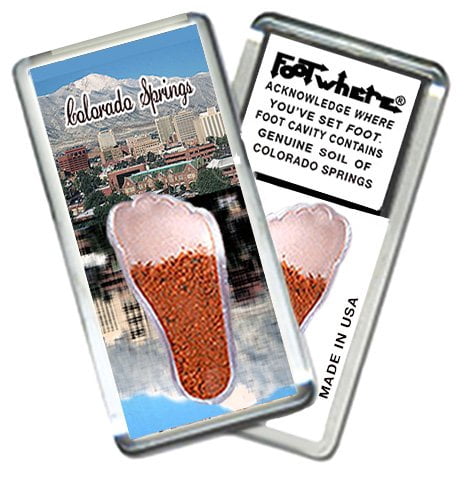 Colorado Springs FootWhere Souvenir Fridge Magnets. 6 Piece Set. (CS200 - Assorted)