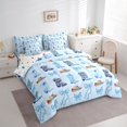 thumbnail image 2 of jejeloiu Blue Coquette Bow 7-Piece Bedding Comforter Set Kids,Western Cow Print Cowgirl Boots King Bedding Sets For Girls,Reversible, 2 of 7
