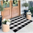 thumbnail image 5 of Buffalo Plaid Outdoor Rug 27.5''x 43.3''Black and White Checkered Rug Cotton Machine Washable Farmhouse Mat for Outdoor, Kitchen, Farmhouse, Entryway,Bathroom, 5 of 17