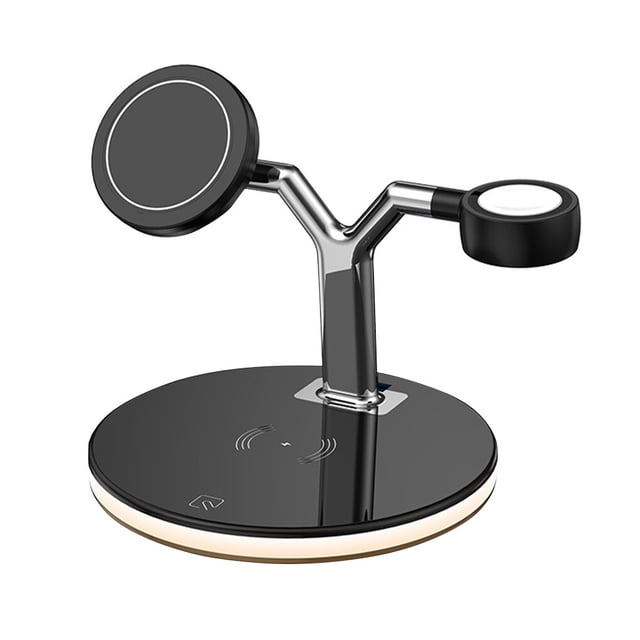 Hi.FANCY Phone Charging Station Wireless LED Phone Charger Type-C Universal Watch Earphone Charger, Black