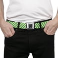 thumbnail image 3 of Buckle-Down Belt, Seatbelt Buckle Belt, Diagonal Stripes Pastel Greens, Youth 22 to 32 Inches, 3 of 9