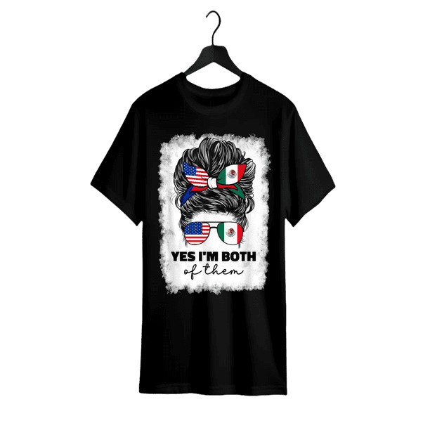 Celebrate Your Roots – 100% Cotton Women's T-Shirt with Mexico & american Flag Design