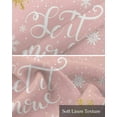 thumbnail image 6 of Pink Snowman Christmas Linen Curtain Valance for Bedroom/Bathroom/Kitchen/Office/Living/Dining Room Window,Xmas Winter Snowflake Let Snow Rod Pocket Topper Decorative Cafe Drapes Panel 60"x18", 6 of 6