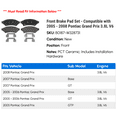 thumbnail image 2 of Front Brake Pad Set - Compatible with 2005 - 2008 Pontiac Grand Prix 3.8L V6 2006 2007, 2 of 2
