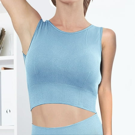 Women s Sports Bra Workout Cross Back No Steel Ring Outdoor Indoor Running Vest Top Blouse Yoga Push Up Bras Saving on Clearance