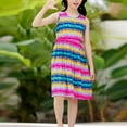 thumbnail image 2 of QTOCIO Toddler Girls Dresses, Baby Girl Summer Clothes, Children's Beach Dress Soft and Fashionable Printed Long Dress Sleeveless Dress, Hot Pink, 5 Years, 2 of 3