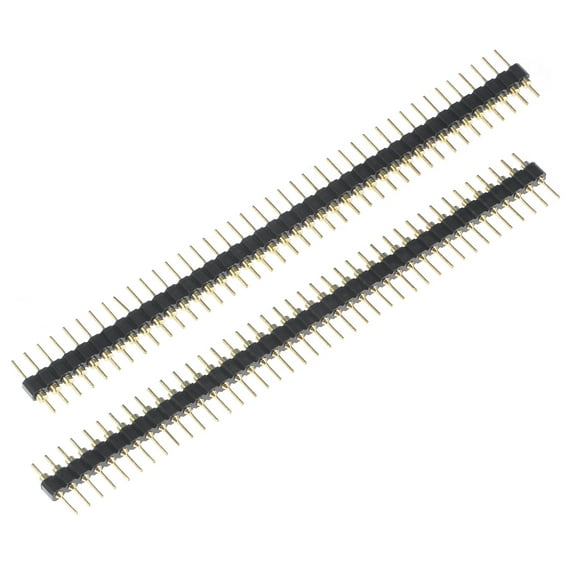 Uxcell Straight Header Pin 40P 1 Row 2.54mm Pitch Gold Tone Pin for Prototyping 2 Pack