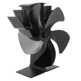 thumbnail image 2 of Ventilador de estufa de 5 aspas con motor de calor, ventilador de chimenea autogenerado para estufa de leña, color negro, 2 of 14