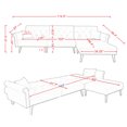 thumbnail image 5 of Aukfa 115" Velvet Sectional Sleeper Sofa for Living Room, Convertible Sofa Bed Queen, Light Gray, 5 of 10