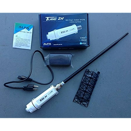 ALFA PoE TUBE 2H + 9dBi Outdoor Antenna Long Range Booster Pick Up Hot Spots From Far