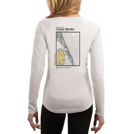 - Outer Banks Chart Women's UPF 50+ Sun Protection Long Sleeve T-shirt XX-Large White