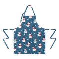 thumbnail image 2 of Blue Christmas Snowman Apron-Garden Aprons for Women with Pockets-Cotton Linen Waterproof Kitchen Cooking Gardening Aprons Adjustable for Kitchen,Cooking,BBQ and Salon 32"x27", 2 of 7