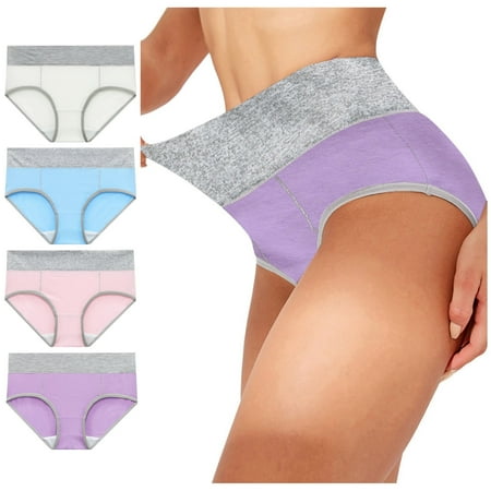 OSFVNOXV Women Underwear 4 Pack Organic Cotton Panties Seamless Basic Brief Comfy Breathable Stretch Hipster Panty Clearance Sizes M-5XL
