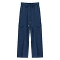 thumbnail image 4 of EnJoCho Girls Oversized Wide Leg Sweatpants Drawst𝗋ing Track Pants Baggy Straight Fit Casual Plain Joggers Pockets Athleti𝖼 Wear Comfort Kids, 4 of 9